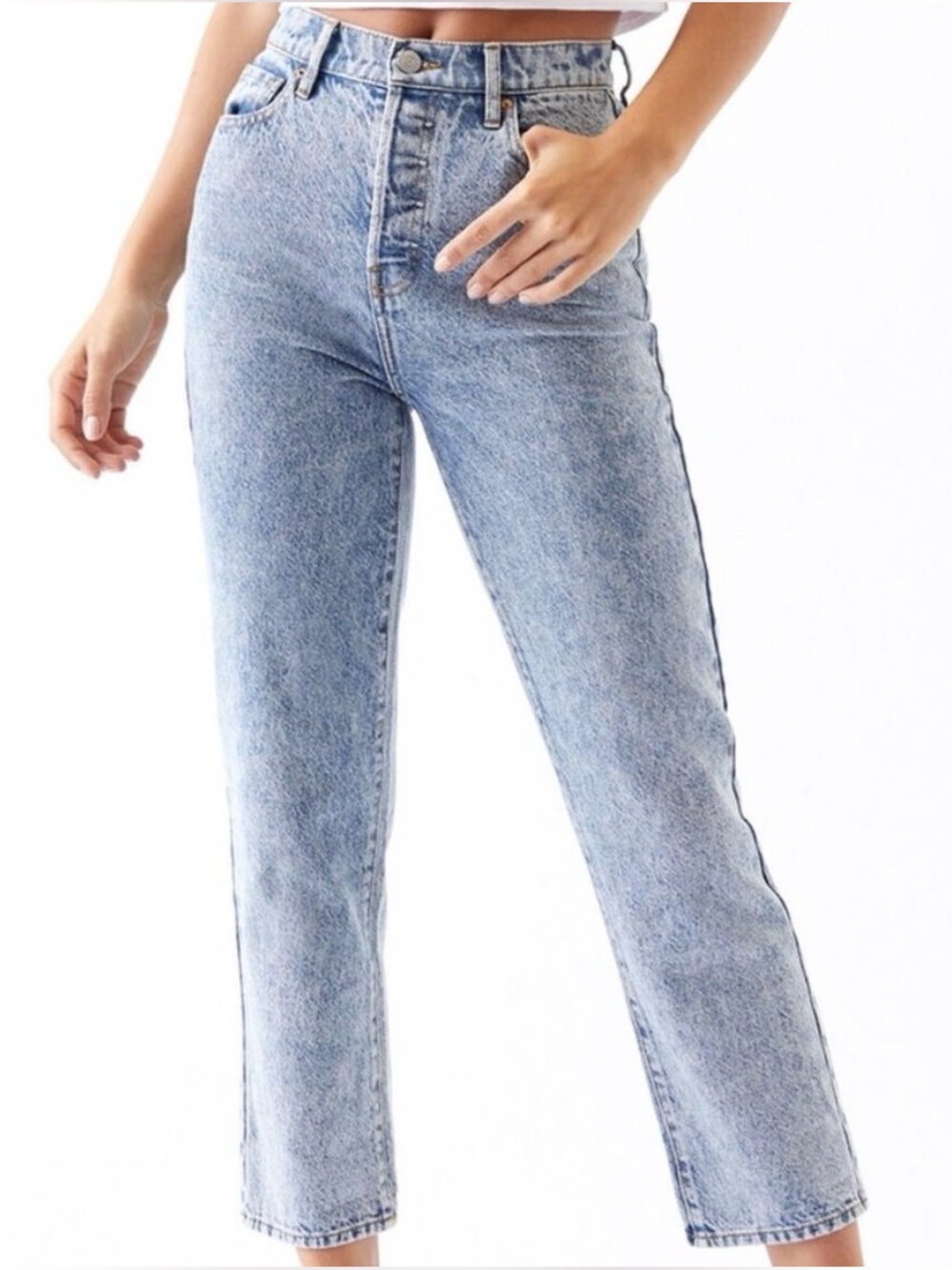 PacSun High-Rise Light Blue Straight Jeans